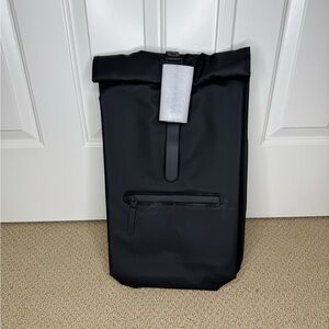 PRICE FIRM Rains Rolltop Rucksack Waterproof Backpack Black NEW w/Tags MSRP $140